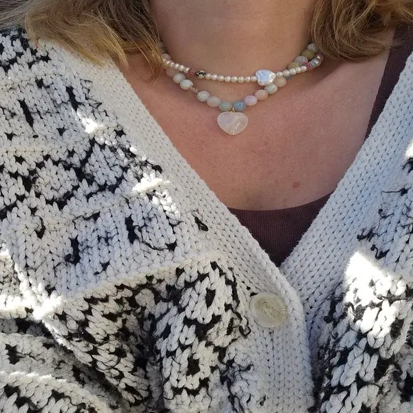 Naszyjnik | MORGANIT, KRYSZTAŁ GÓRSKI