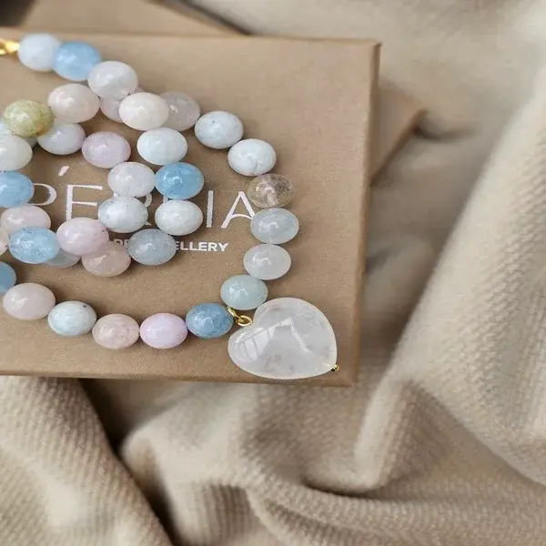 Naszyjnik | MORGANIT, KRYSZTAŁ GÓRSKI