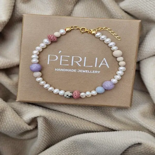 Bransoletka | PERŁA, JASPIS, JADEIT, ANGELIT, LAWA WULKANICZNA