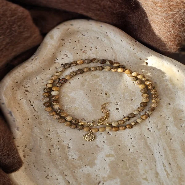 Naszyjnik ze słoneczkiem | JASPIS OBRAZKOWY