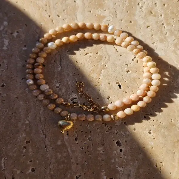 Naszyjnik | KAMIEŃ SŁONECZNY, PERŁA