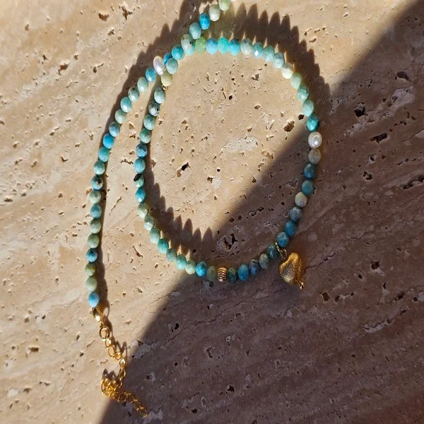 Naszyjnik | OPAL NIEBIESKI, PERŁA