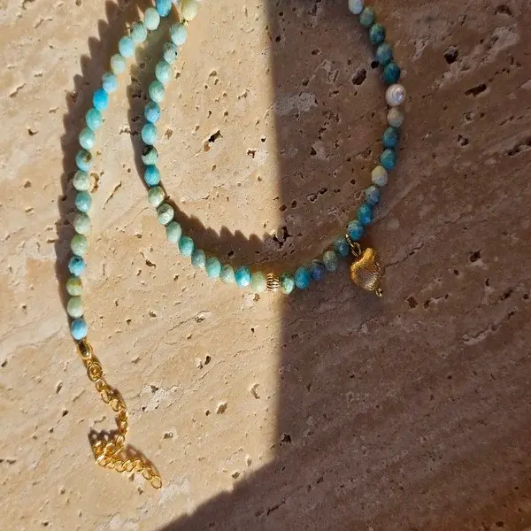 Naszyjnik | OPAL NIEBIESKI, PERŁ