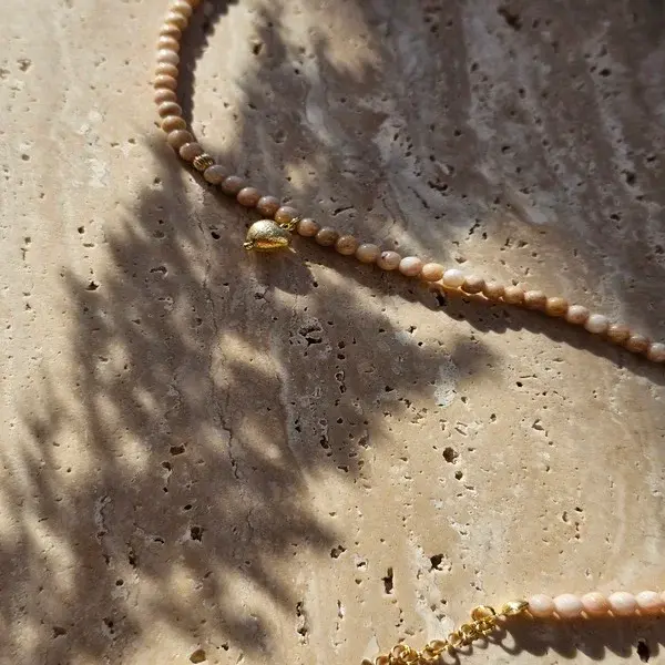 Naszyjnik | KAMIEŃ SŁONECZNY, PERŁA