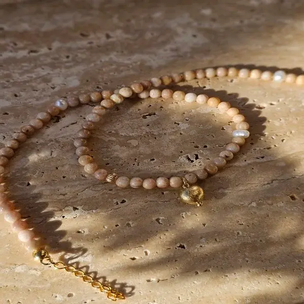 Naszyjnik | KAMIEŃ SŁONECZNY, PERŁA