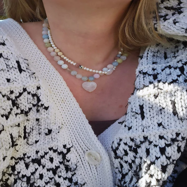 Naszyjnik | MORGANIT, KRYSZTAŁ GÓRSKI