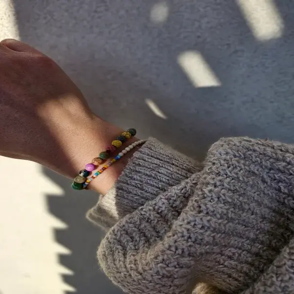 Bransoletka | KAMIEŃ RZECZNY, koraliki toho