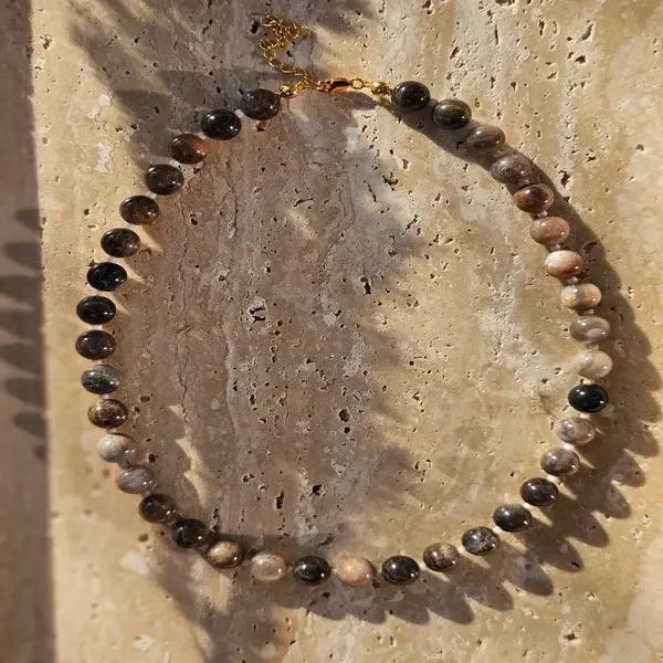 Naszyjnik | KAMIEŃ SŁONECZNY, koraliki toho