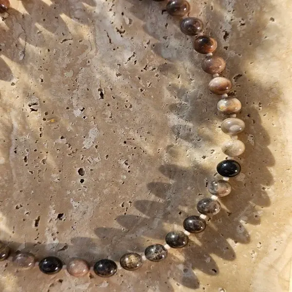 Naszyjnik | KAMIEŃ SŁONECZNY, koraliki toho