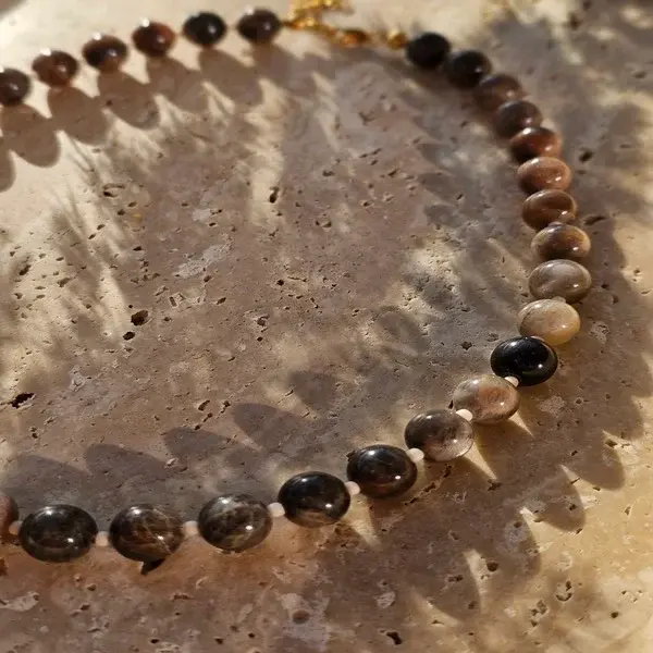 Naszyjnik | KAMIEŃ SŁONECZNY, koraliki toho