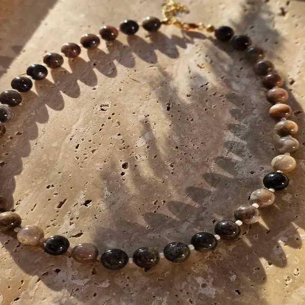 Naszyjnik | KAMIEŃ SŁONECZNY, koraliki toho