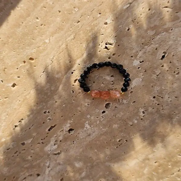 Pierścionek | KAMIEŃ SŁONECZNY, TURMALIN