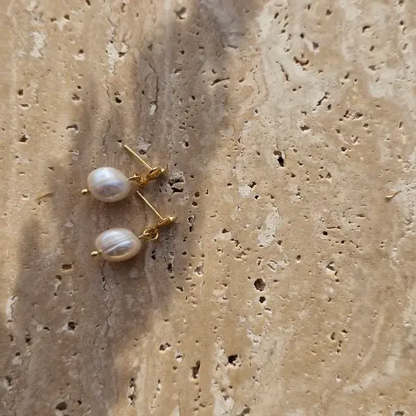 Kolczyki serca z perełką