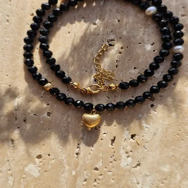 Naszyjnik | TURMALIN, PERŁA