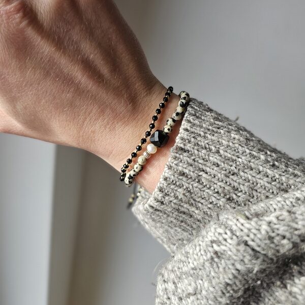 Bransoletka z turmalinów, pozłacane dodatki