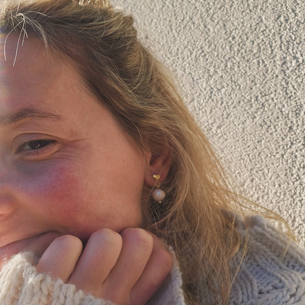 Kolczyki serca z perełką